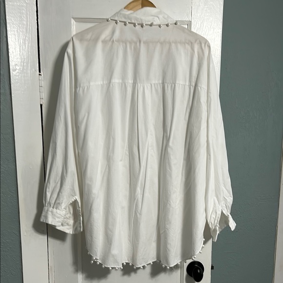 Anthropologie White with Pearls Button Down Shirt - Picture 8 of 11